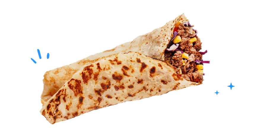 Beef Rollti wrap being rolled