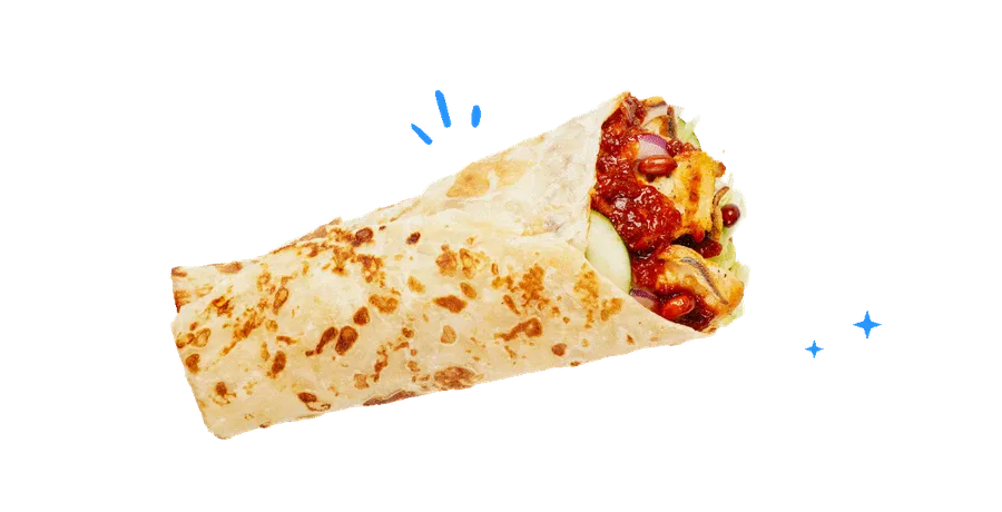 Chicken Rollti wrap being rolled