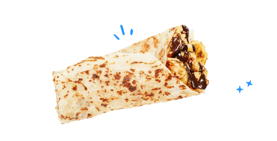 Dessert Rollti wrap being rolled